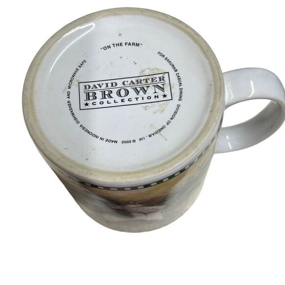 Sakura Oneida David Brown Collection On The Farm Rooster Chickens Coffee Mug - Picture 3 of 5